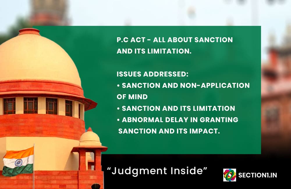 P.C Act – ALL ABOUT SANCTION AND ITS LIMITATION.