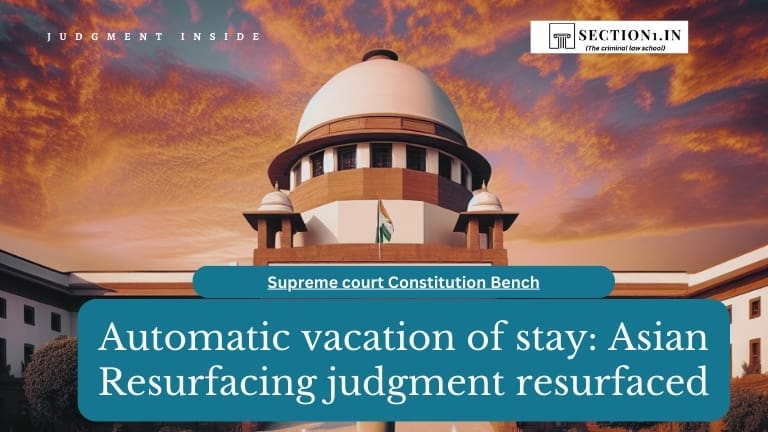 Automatic vacation of stay: Asian Resurfacing judgment resurfaced