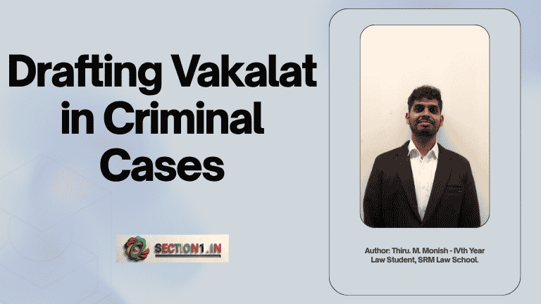 Drafting Vakalat in Criminal Cases